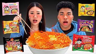 We Tried Every KOREAN SPICY Ramen Noodle Flavor EXTREME [upl. by Laro]