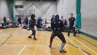 Wessex League Cardiff 2022  Open Longsword Quarterfinal  Jamie MacIver Red vs Jordan Eyre Blue [upl. by Eniamart]