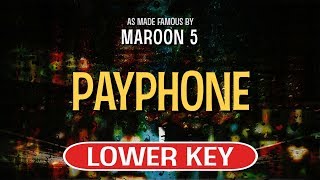 Payphone No Rap Karaoke Lower Key  Maroon 5 [upl. by Aracahs]