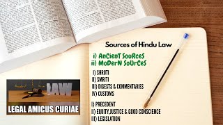 SOURCES OF HINDU LAW  ANCIENT SOURCES VS MODERN SOURCES [upl. by Gatian]