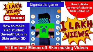 How to make YKZ studioz seventh skin in skin editor 3D  Minecraft Skin Making [upl. by Noskcaj886]