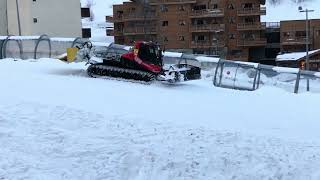 View from HOTEL LALTAVIVA watching Piste Basher  Tignes  Apr 2023 [upl. by Nosyaj474]