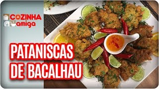 Pataniscas de Bacalhau com Geleia de Alho  Patricia Gonçalves  Cozinha Amiga 060917 [upl. by Eob]