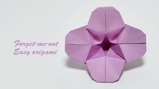 Super Easy Forgetmenot Flower Origami Tutorial Step by Step  Origami with Josie [upl. by Aray150]