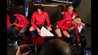 CAVANI Speaking ENGLISH  MBAPPE Trying to teach him [upl. by Sinai900]