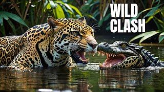 Jaguar vs Alligator Feel the battle between the top predators [upl. by Adnuhsar]