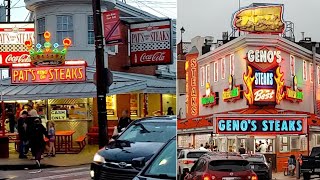 🇺🇸 Final Verdict Taste Test Pat’s Cheesesteak vs Geno’s Cheese Fries Philadelphia Cheesesteak [upl. by Homer963]