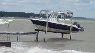 Effects of a strong Lake Huron blow 7242017 [upl. by Weitman]