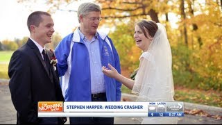 Canadian Prime Minister photobombs wedding party [upl. by Itsirc]