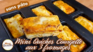 Mini Quiches sans Pâte Courgette et 3 Fromages Recette Facile et Rapide [upl. by Foster904]