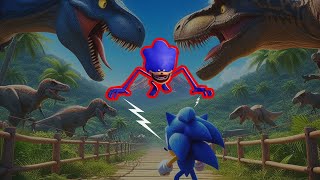 😱 Sonic vs Shin Sonic Epic Showdown in Jurassic Park 🦕 [upl. by Danni331]