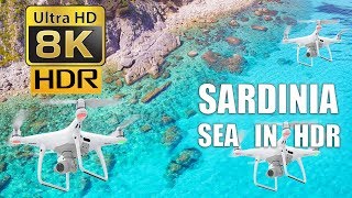 Sardinia Sea in HDR  Dji Phantom 4 Pro HEVC 8K [upl. by Siger]