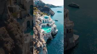 Inside The Most Expensive House in The Santorini  Greece 🇬🇷 shorts mansion greece santorini [upl. by Ballou168]