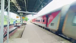 12988 Ajmer  Sealdah SF express wap 7 locomotive with 130 kmph blast speed belmuri station train [upl. by Neeham]