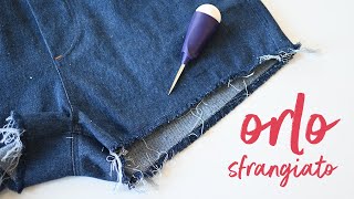 TUTORIAL come accorciare i jeans e sfrangiare lorlo  Cucire il denim 04  Cucito mai più senza [upl. by Haldeman]