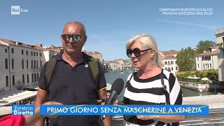 Primo giorno senza mascherine a Venezia  Estate in Diretta 28062021 [upl. by Yenffit]