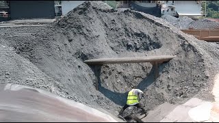 Barge unloading 2500 tons of phosphorite ore  Relaxing video [upl. by Abdulla557]