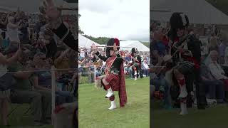 Drum Majors lead the Massed Pipes amp Drums march during 2022 Dufftown Highland Games shorts [upl. by Anuaek]