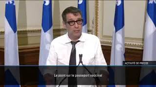 Conférence de presse  Opposition au passeport vaccinal [upl. by Drobman]