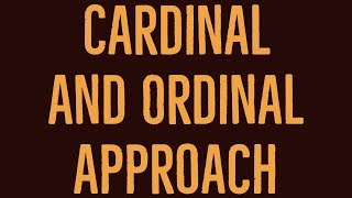 cardinal and ordinal approach [upl. by Elfstan]