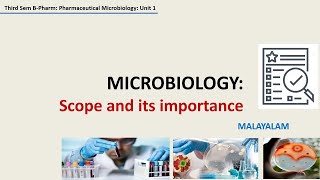 Scope and Importance of Microbiology MALAYALAM [upl. by Imim]