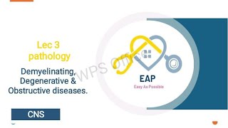 L3  Patho  Demyelinating Degenerative amp Obstructive diseases  CNS 42 [upl. by Ecinue394]