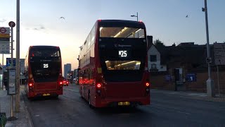 Front View  Night Bus Stagecoach London Rt N25  Oxford Circus to Ilford [upl. by Lerrej808]