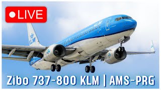 Zibo 737  Amsterdam EHAM  Prague LKPR  VATSIM  XPlane 1210 [upl. by Fennelly]