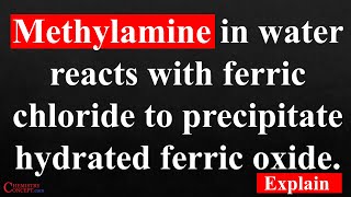 Methylamine in water reacts with ferric chloride to precipitate hydrated ferric oxide Explain [upl. by Tiebout]