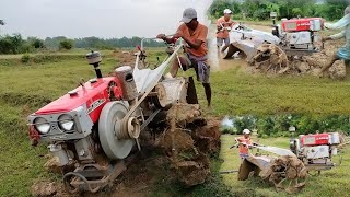 My KAMCO KMB200 Going To Deep Mud For Making Rice Nursery  Power Tiller Puddling In Deep Mud [upl. by Derte138]