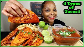 HOMEMADE BIRRIA TACOS WITH 4 DIFFERENT FILINGS MUKBANG [upl. by Laurita]