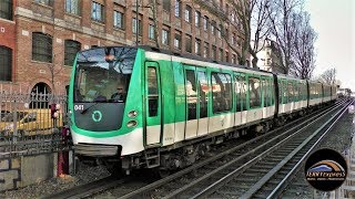 Paris Métro  Les 6 lignes de métro aérien  Matériel MP05 MP73 MF77 MF01 [upl. by Rubia]