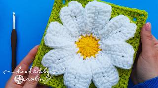 How to Crochet a Large Flower Granny Square 🌸 [upl. by Nadia761]