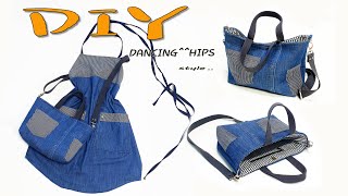 청남방 하나로 2가지가방 앞치마 만들기diy청바지 리폼리폼가방만들기denim tote bag tutorialtote bag sewing tutorial앞치마만들기 [upl. by Ecnerrat]