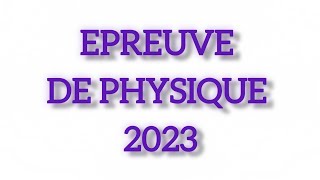 concours Faculté de Médecine 2023 Partie Physique [upl. by Ellette]