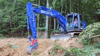 Kettenbagger KB 1550 K mieten – Baggerarbeiten im Wald – GoPro in der Kabine [upl. by Riaj]