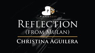 Christina Aguilera  Reflection from Mulan  Piano Karaoke Instrumental Cover with Lyrics [upl. by Irv871]