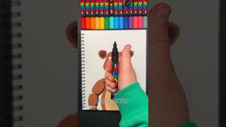 Drawing Freddy Fazbear from FNAF with Posca Markers shortd [upl. by Assirahc]