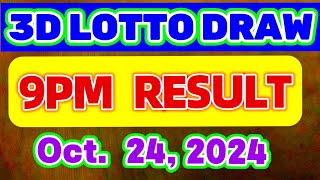 3D LOTTO RESULT TODAY 9PM PCSO DRAW OCTOBER 24 2024  LOTTO RESULT TODAY [upl. by Aneema352]