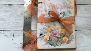 🌸Autumn  Handmade Ring Bound Journal with Ephemera Flip Through 🌸 [upl. by Ycrad]