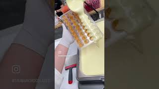 How It’s Made Creme Brûlée Bonbon chocolate chocolatemaker chocolatelovers trumanchocolates [upl. by Jill]