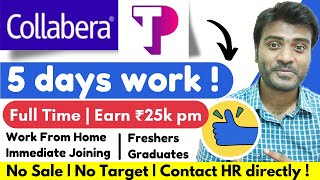 Collabera Teleperformance Work From Home Jobs Latest Hiring 2022  FreshersGraduates  Jobs A To Z [upl. by Rieth]