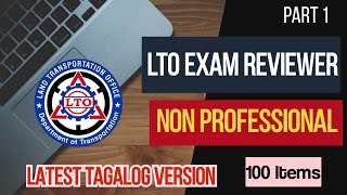 NONPROFESSIONAL DRIVERS LICENSE EXAM REVIEWER 100 ITEMS  LTO EXAM REVIEWER NONPROFESSIONAL Part 1 [upl. by Aluap]