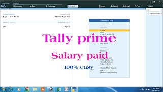 salary payment entry in tally prime  salary entry in tally  tally prime  salary payable entry [upl. by Ylrebnik658]