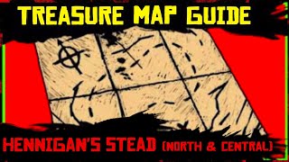 Hennigans Stead North amp Central Treasure Map Guide All Locations Red Dead Online  RDR2 [upl. by Frohman]