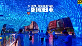 Shenzhen Night Walk  The Bay Glory Commercial Area  Guangdong China  4K HDR  深圳  湾区之光 [upl. by Ellerehc]