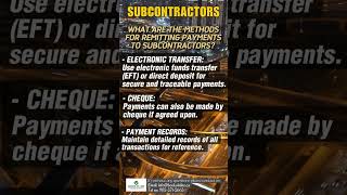 Subcontractors Correct methods to remit payments shorts booksinline subcontractors [upl. by Vasiliki]