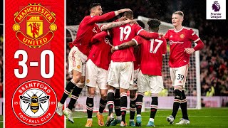 Varanes First United Goal  Manchester United 30 Brentford  Highlights [upl. by Akinor]