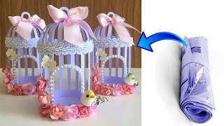 Bird house making craft  Chidiya ka pinjra kaise banaen  Bird cage making ideas  Pinjra banana [upl. by Esinel]