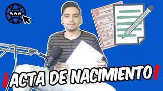 Como SACAR Acta de Nacimiento✔2023Por INTERNET [upl. by Chandler]